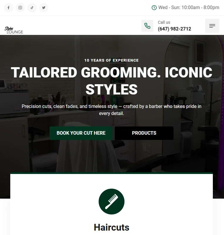 website screenshot