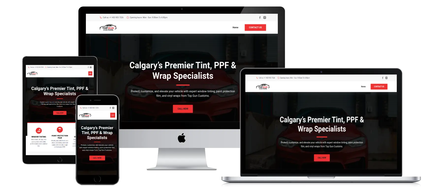 top gun customs website snapshop